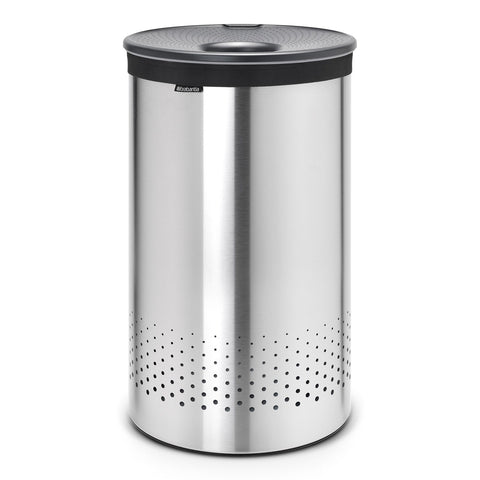 Laundry Bin 60L - Matt Steel with Dark Grey
