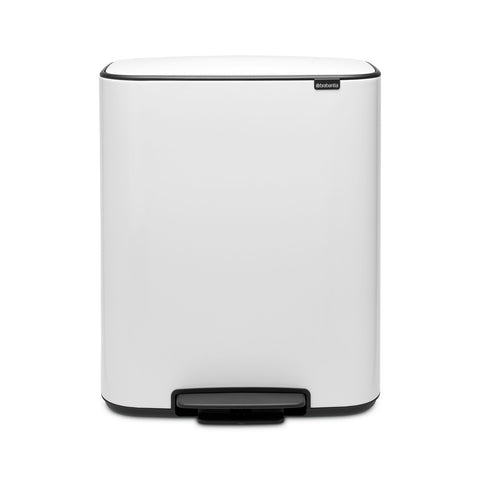 Bo Pedal Bin 2 X 30L - White