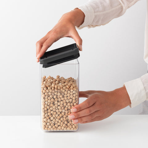 Stackable Square Canister 1.6L - Light Grey Lid