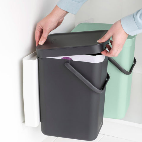 Built-in Bin Sort & Go 2 x 12L - Jade Green / Grey