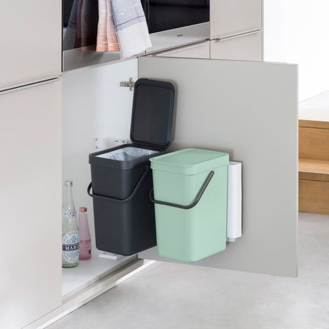 Built-in Bin Sort & Go 2 x 12L - Jade Green / Grey