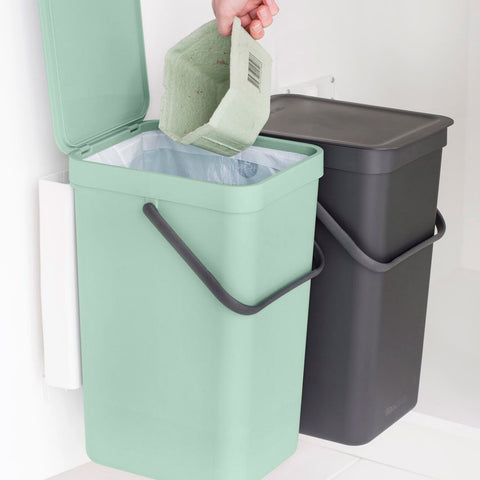 Built-in Bin Sort & Go 2 x 16L - Jade Green / Grey