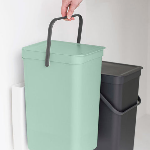 Built-in Bin Sort & Go 2 x 16L - Jade Green / Grey