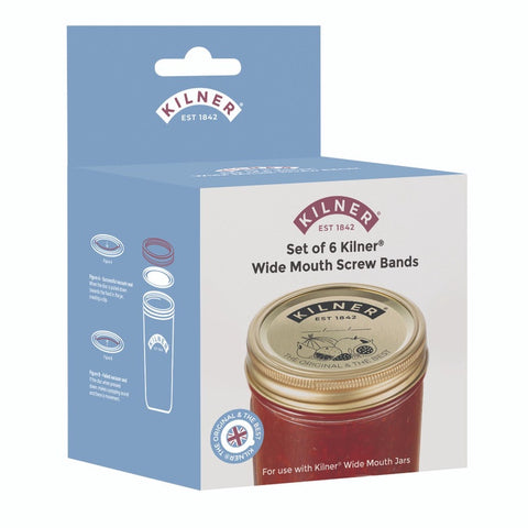 Wide Mouth Jar Screw Bands Pack 6