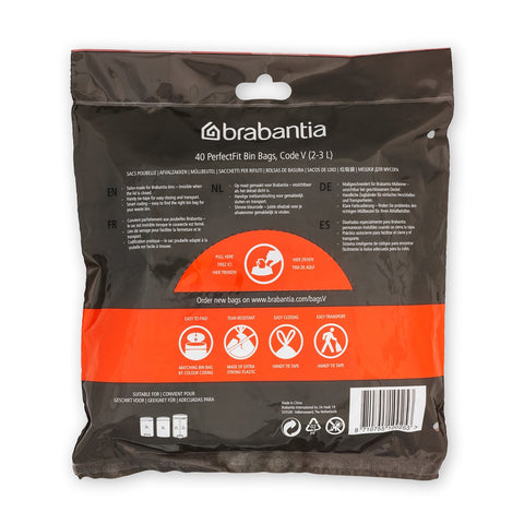 Bin Liner Dispenser Pack Code V (2-3 Litre nICON) 40 Bags