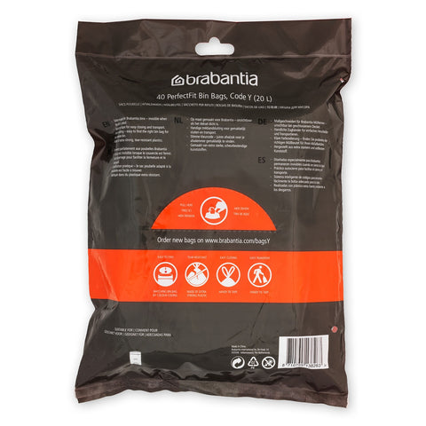 Bin Liner Dispenser Pack Code Y (20 Litre nICON) 40 Bags