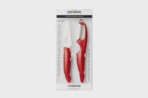 Ceramic Paring Knife + Double Edge Peeler Set - 3 Colors
