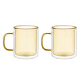Coloured Double Wall Glasses Set 2 Yellow