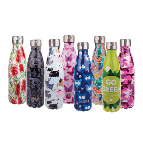 Stainless Steel Hydrations S Double Wall Insulated Drink Bottle 500ML Patterns - 8 Colors