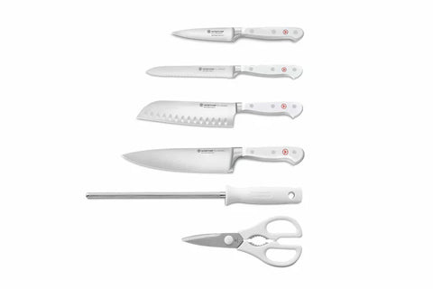 Classic White Slim 7 Pieces Block With Santoku