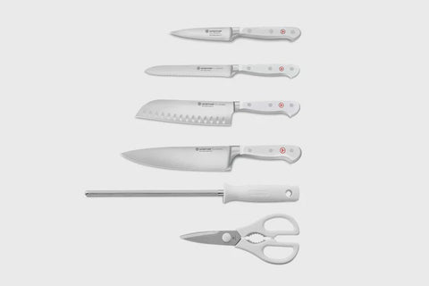 Classic White Slim 7 Pieces Block With Santoku