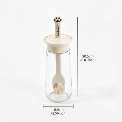 Glass Paw-Shaped Brush Oil Bottle