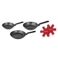 3 Piece Fry Pan Set - 20cm Fry Pan, 24cm Fry Pan, 28cm Fry Pans & 2 Pan Protectors
