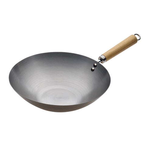 Carbon Steel Wok with Wood Handle - 2 Sizes