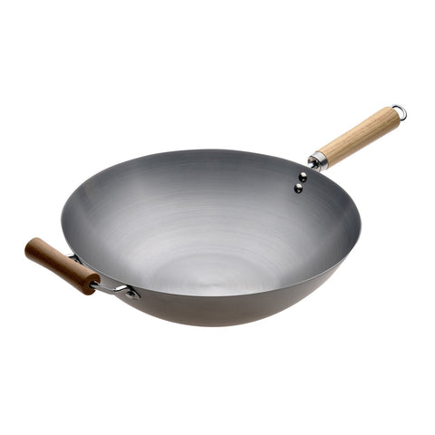 Carbon Steel Wok with Wood Handle - 2 Sizes