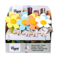 Vigar Flower Power Silicone Assorted Bottle Stopper Display