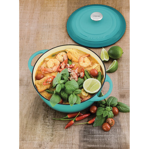 Pyrochef Round French Oven 28cm / 6L - Aqua Marine