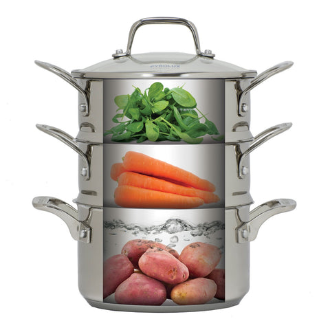 Pyrosteel 3 Tier Steamer Set 18cm