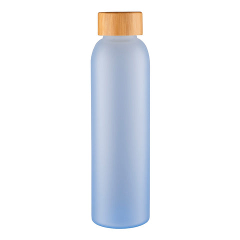 Velvet Coated Glass Water Bottle - 550ml - Frosted Blue