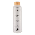 Drink More Velvet Glass Bottle 1L Frosted White