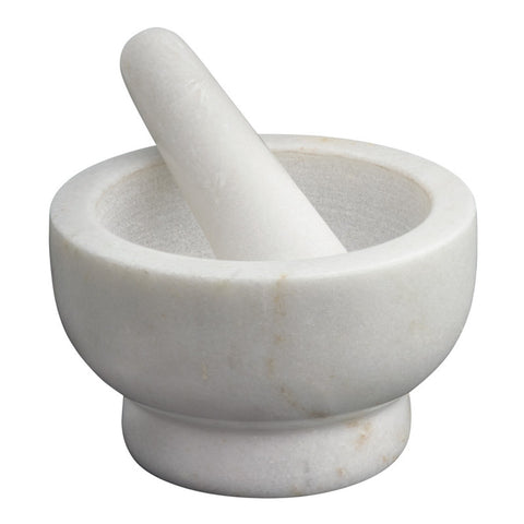 Marble Footed Mortar/Pestle - White
