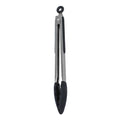 Silicone Ss Tongs 30Cm Black