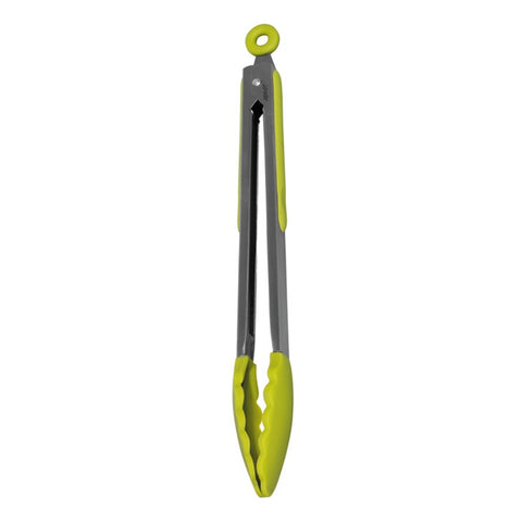Silicone Stainless Steel Tongs 30cm Green