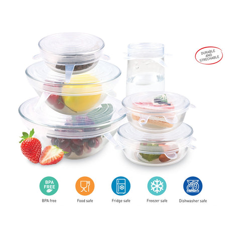 Silicone Food Covers - Set of 6