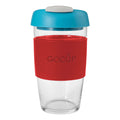 Glass Gocup 473ml Red/Aqua/Grey