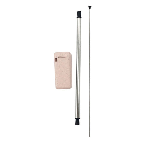 Collapsible Stainless Steel Straw In Box With Cleaning Brush