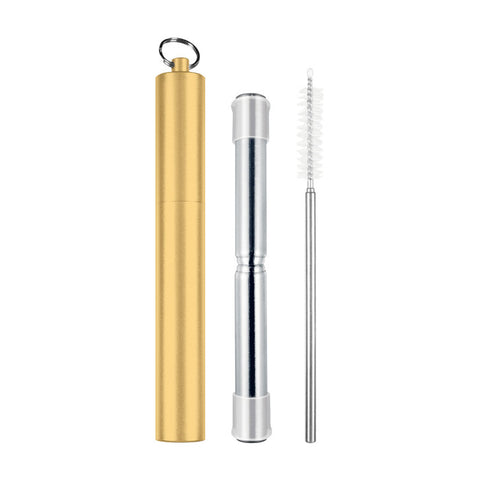 Telescopic Travel Straw With Silicone Tips -4 Colors