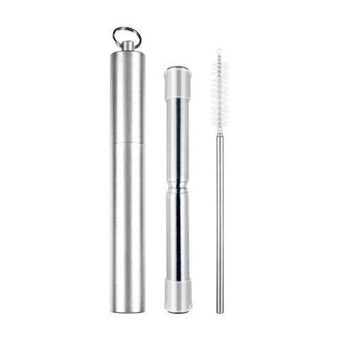 Telescopic Travel Straw With Silicone Tips -4 Colors