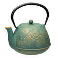 Daisy Cast Iron Teapot 1.2L - Teal/Gold