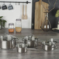 Gabriela Cookware Set 8 pieces Stainless Steel bundle - Glass lids