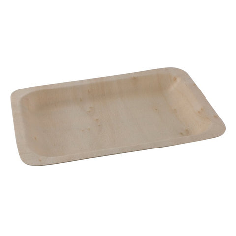 Rectangular Poplar Plate 19.5 X 14cm - Set Of 10