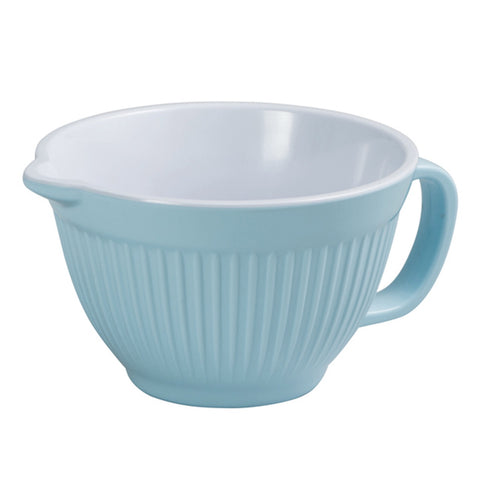 Ribbed Mixing Bowl With Handle And Spout - 16cm / 1L - Duck Egg Blue