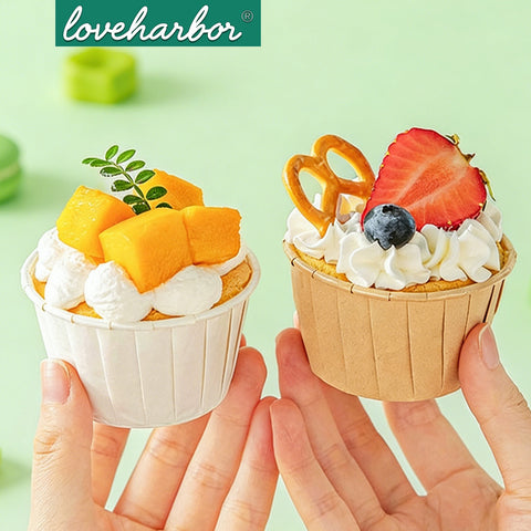Loveharbor White Muffin Paper Cup