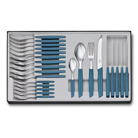 Swiss Modern Table Set (Rounded Knife) - Cornflowerblue