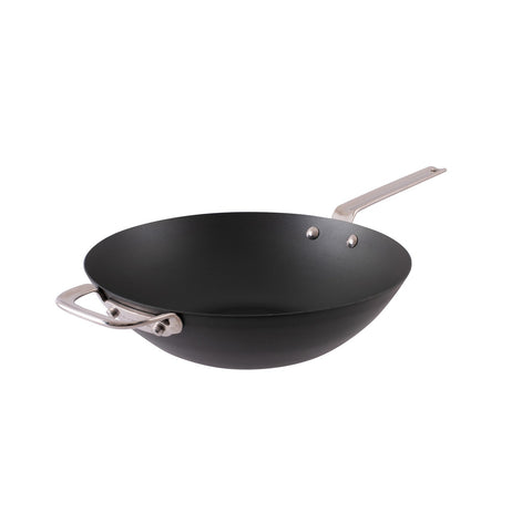 Black Iron Carbon Steel Wok 30cm