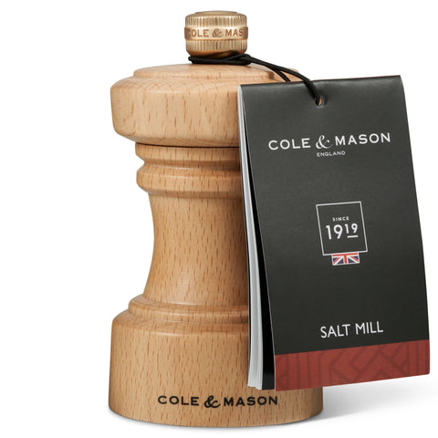 Hoxton Natural Beech Salt Mill 10.4cm