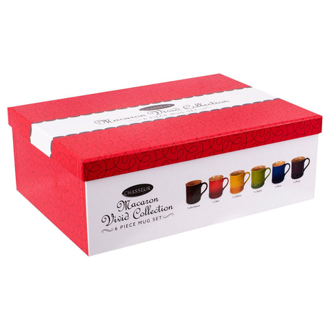 Macaron Vivid 6pc Mug Set - Bordeaux