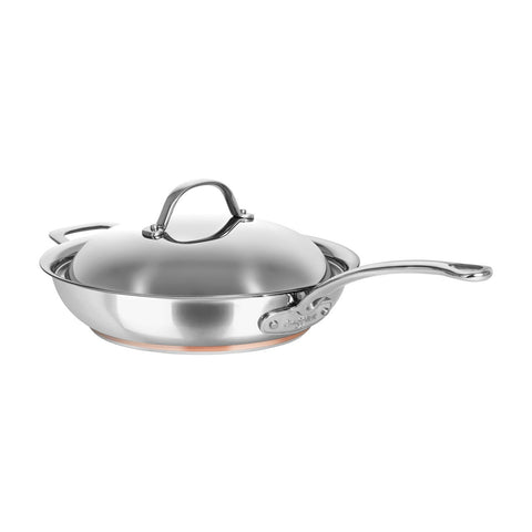 Le Cuivre 28x6.5cm Saute Pan with Lid & Helper Handle