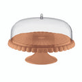 Small cake stand with dome terracotta