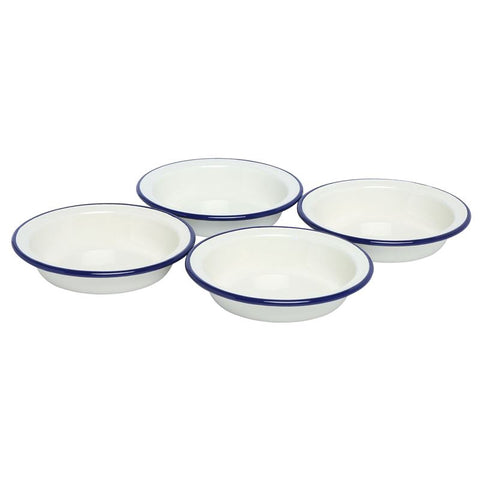 Enamel Pie Dishes Set 4 Blue