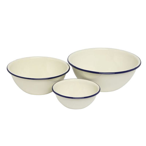 Enamel Mixing Bowl Set 3 Blue