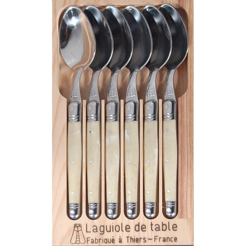 6 Piece Coffee Spoon Set - Light Horn