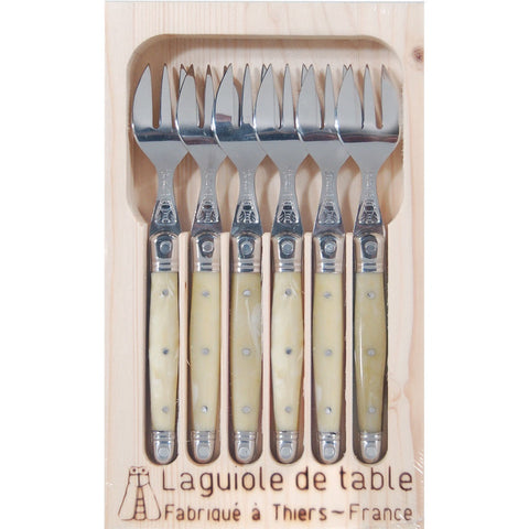 6 Piece Fork Set - Light Horn