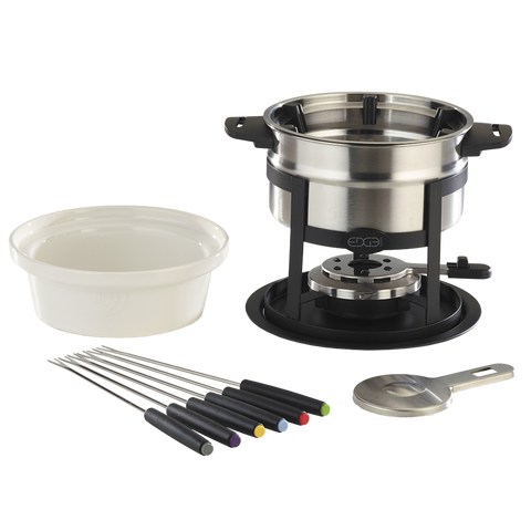 12 Piece 3 In 1 Stainless Steel Fondue Set with Magnetic Fork Guide