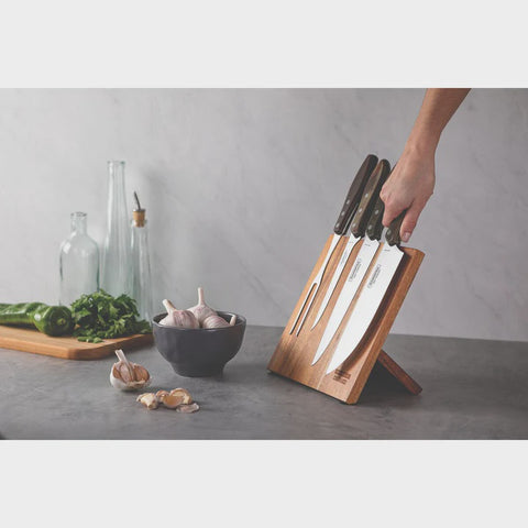 Churrasco Barbecue Knife Block 5 Piece - Brown