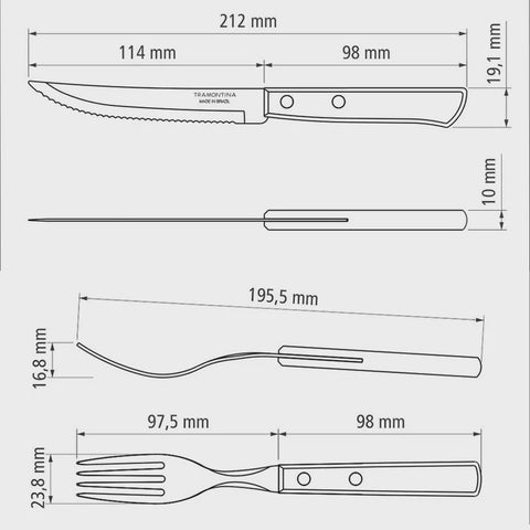 12-Piece Traditional Cutlery Set with Red Polywood Handles